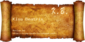 Kiss Beatrix névjegykártya